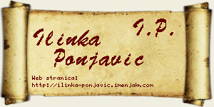 Ilinka Ponjavić vizit kartica